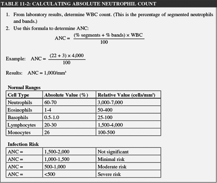 Absolute Neutrophil Count Performing Calculation American Nurse