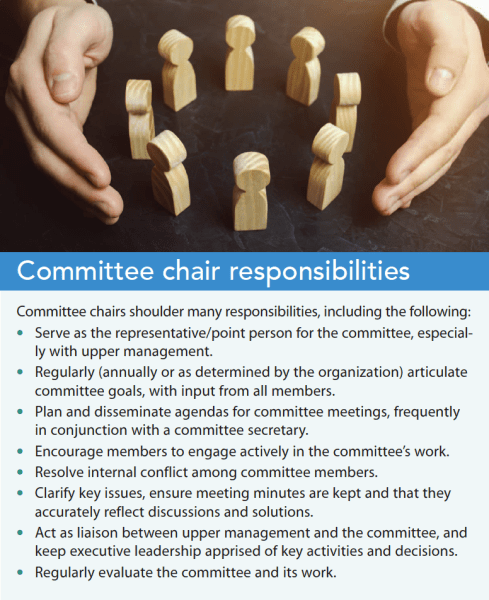 Consider the role of committee chair