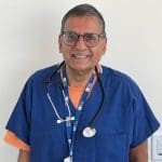 Ravi Salgia, an oncologist at City of Hope National Medical Center in Duarte, California, was evacuated Jan. 7 when a wildfire threatened his home in Eaton Canyon. Salgia went to work later that night to help his hospital prepare for a possible evacuation. (City of Hope)