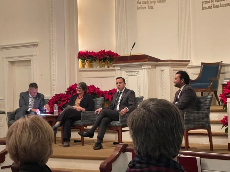 State of Protection panel discussion with Senator Andrew Zwicker. Fmr. Commissioner Heather Howard, Attorney General Matthew Platkin, and ACLU-NJ Director Amol Sinha. 